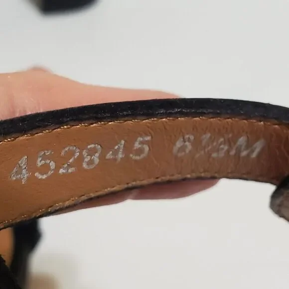 Aquatalia Womens Leather Sandals Sz 6.5M Samara Perforated Block Heel Black - Picture 4 of 8